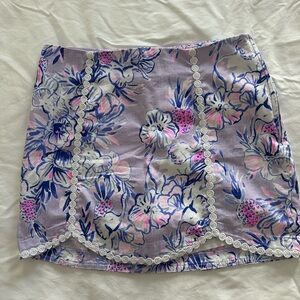 Lilly Pulitzer Floral Mini Skirt in Purple and Pink